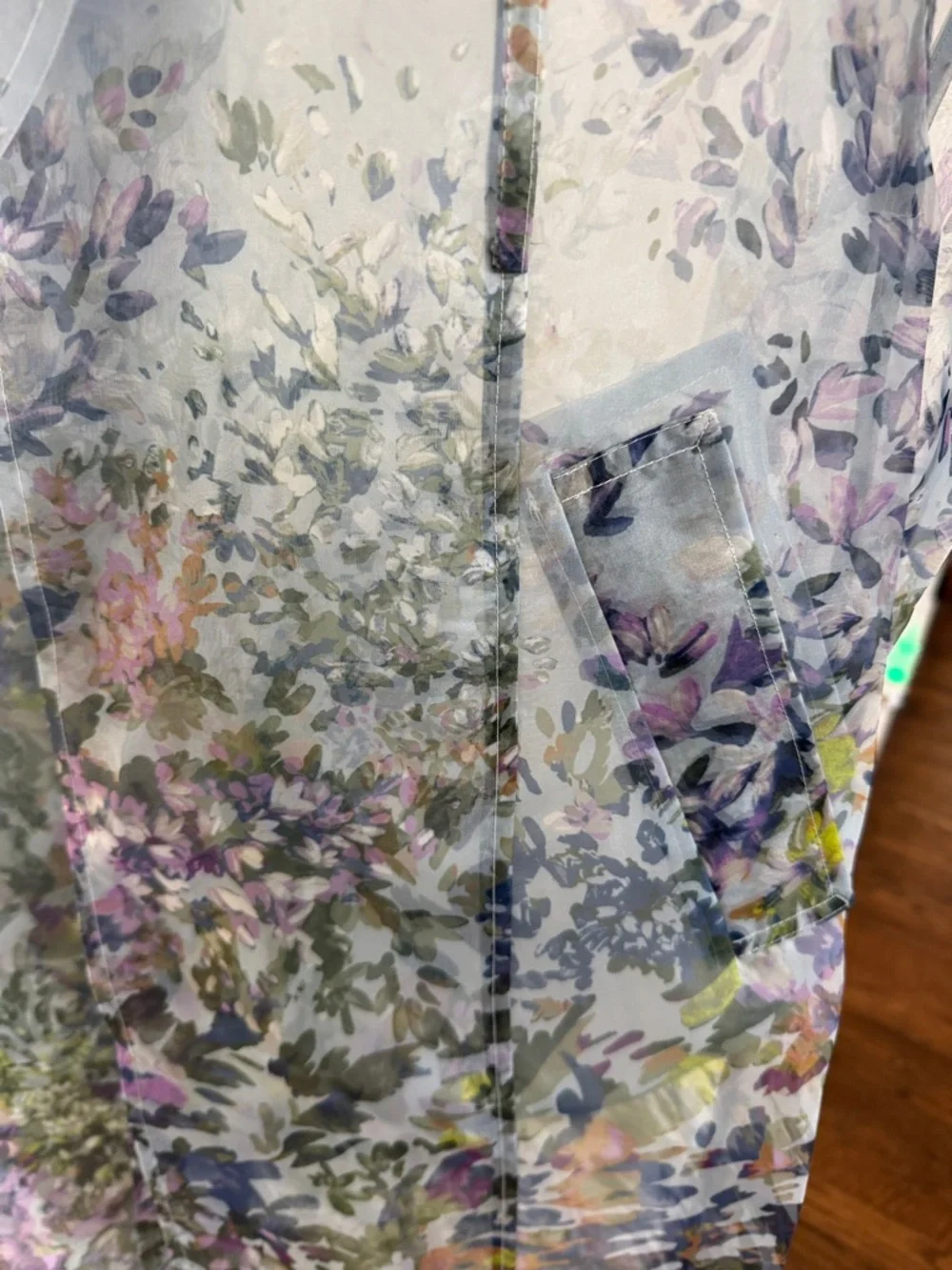 White House Black Market Light Blue Sheer cover up. - Picture 4 of 5